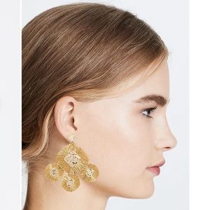 BaubleBar Gold Fringe Chandelier Earrings